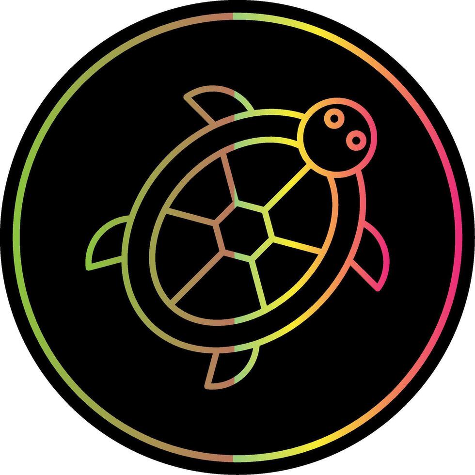 sköldpadda linje lutning på grund av Färg ikon vektor