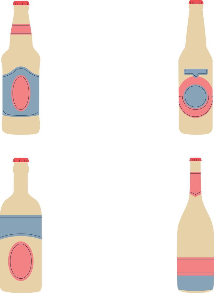 olika flaskor ikoner uppsättning. vektor