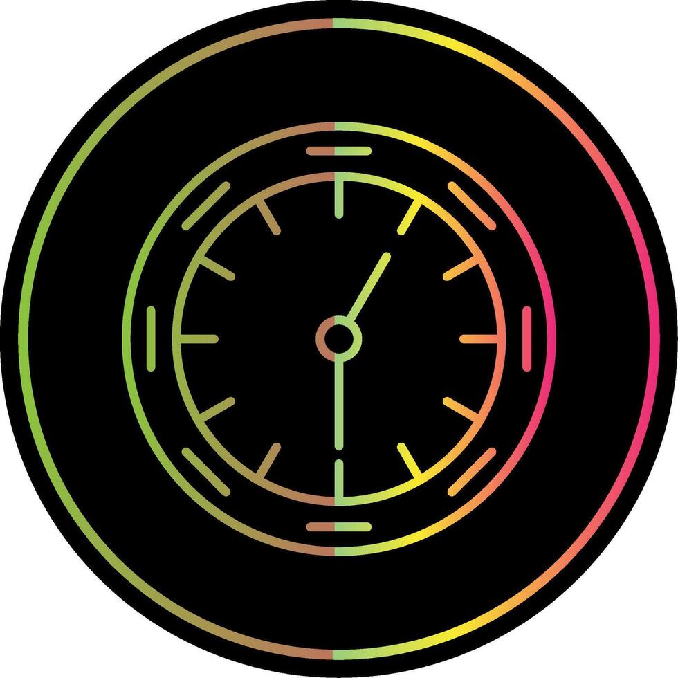 Mauer Uhr Linie Gradient fällig Farbe Symbol vektor