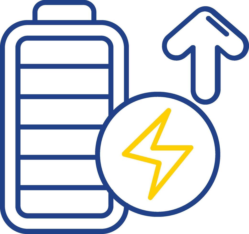 Batterie voll Linie zwei Farbe Symbol vektor