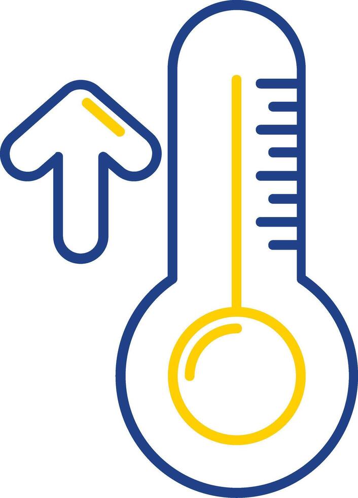 hög temperatur linje två Färg ikon vektor