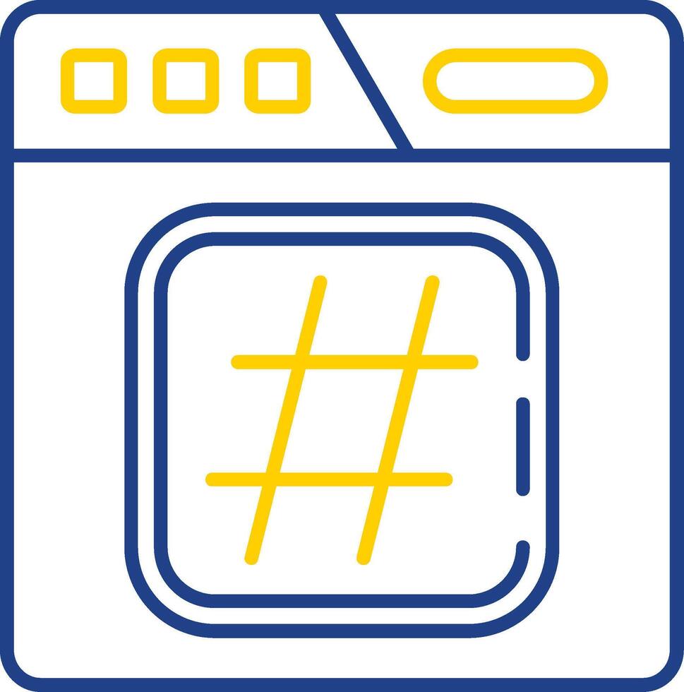 Hashtag-Linie zweifarbiges Symbol vektor