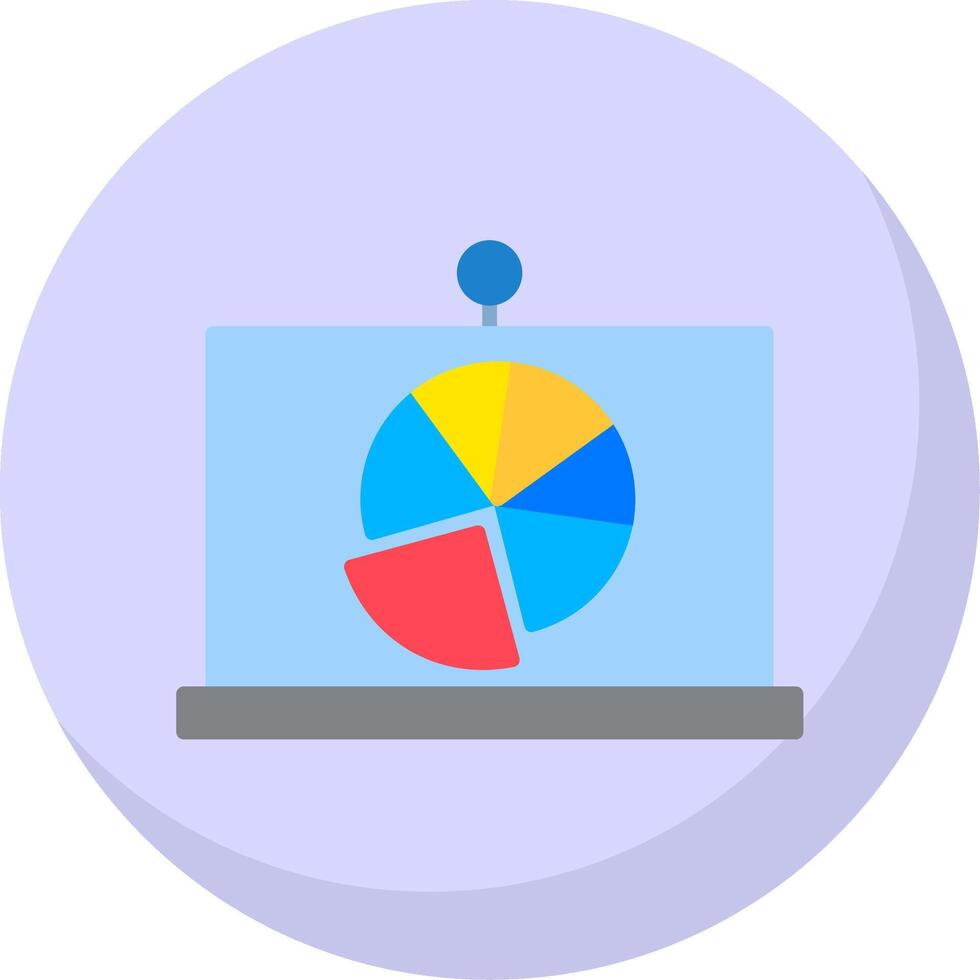 paj Diagram platt bubbla ikon vektor