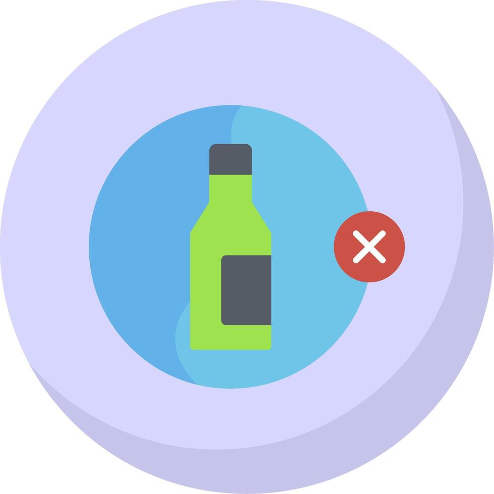 Nej alkohol platt bubbla ikon vektor