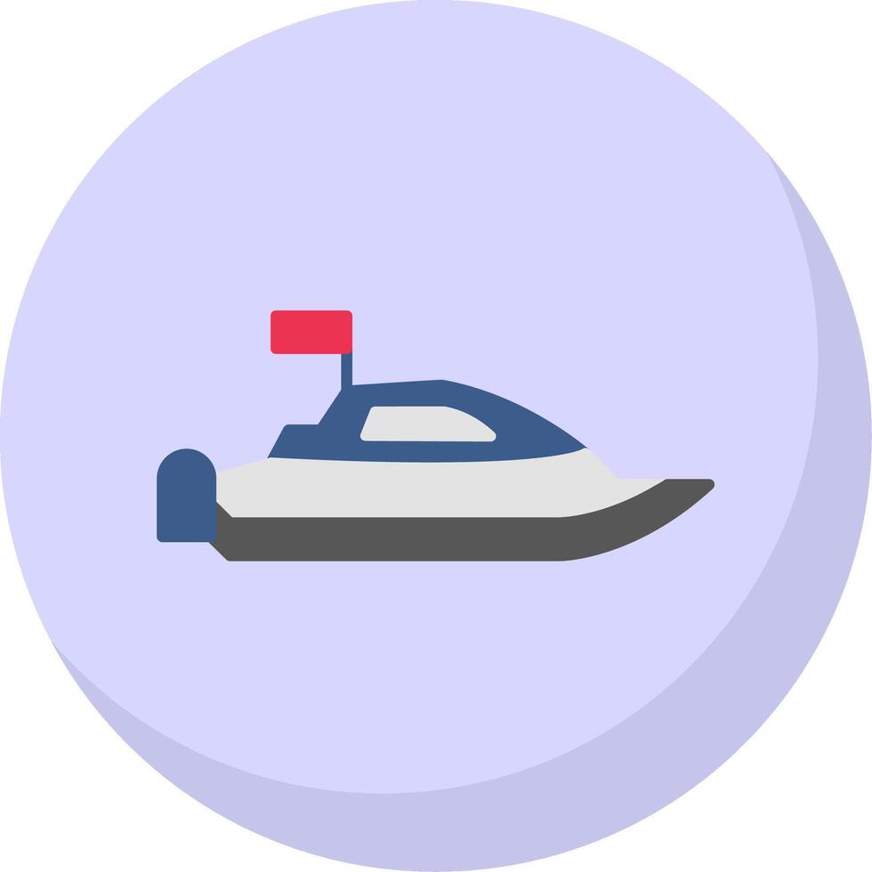 hastighet båt platt bubbla ikon vektor