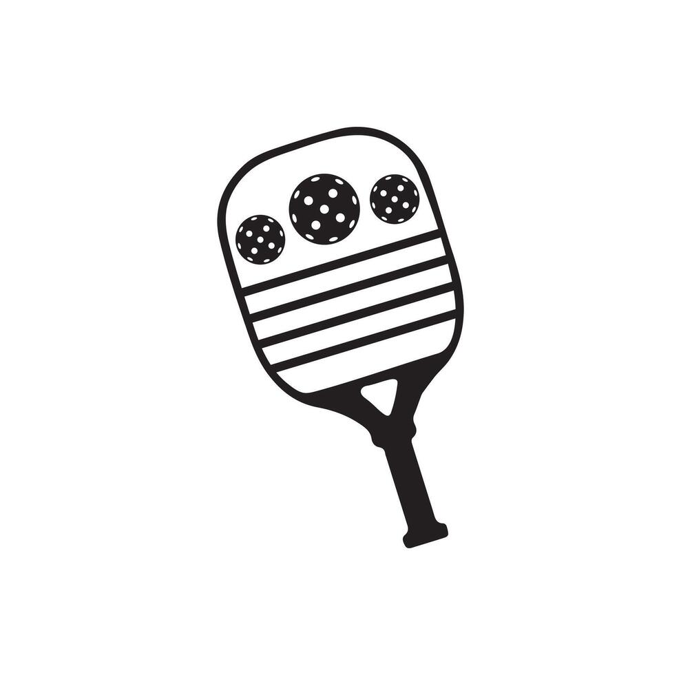 Pickleball Paddel Vektor Illustration. Pickleball Paddel und Ball Vektor, Clip Art von Pickleball, Pickleball Schläger und Symbol