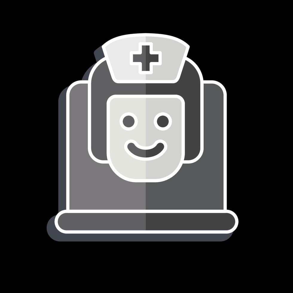 ikon uppkopplad läkare. relaterad till medicinsk symbol. glansig stil. enkel design redigerbar. enkel illustration vektor
