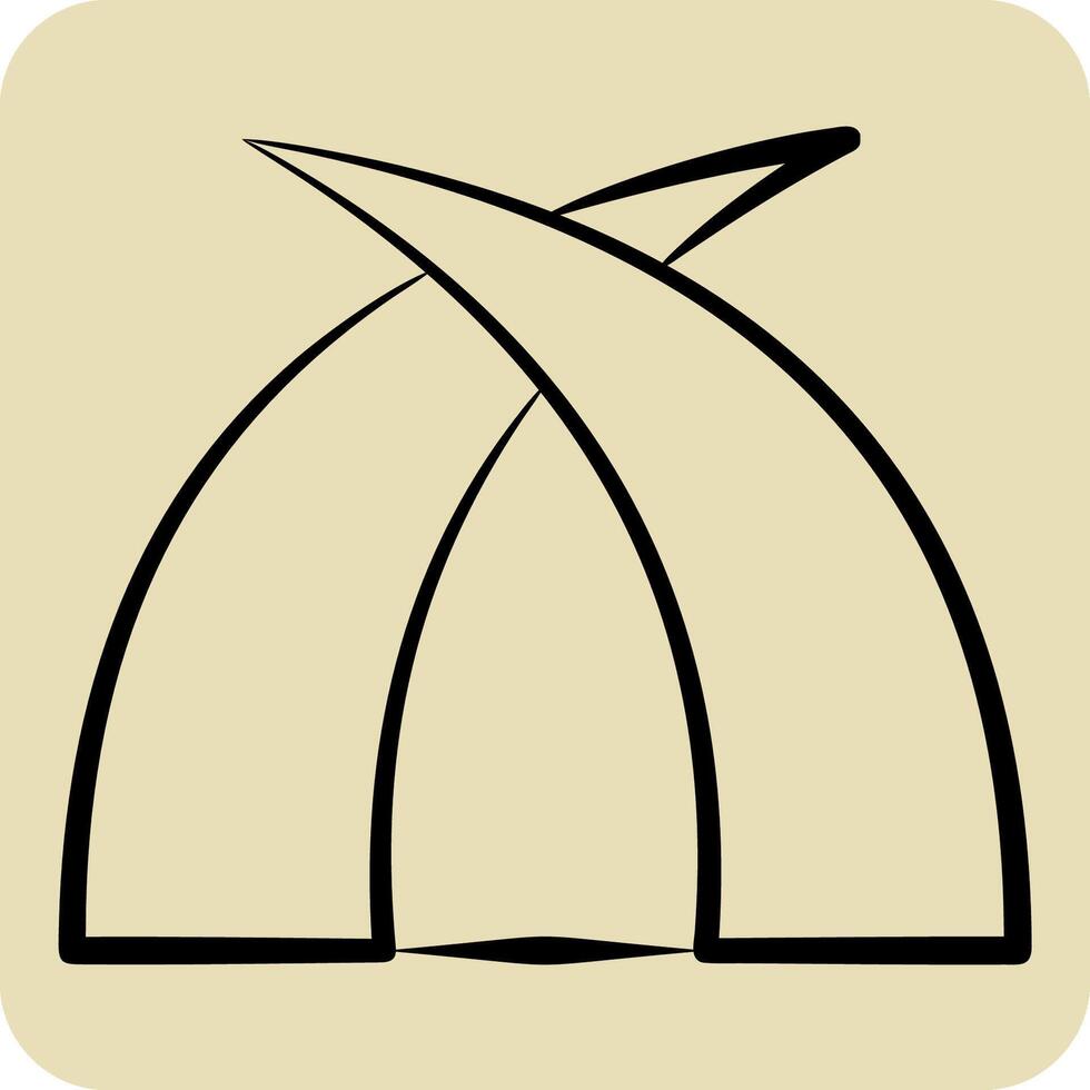 Symbol mombasa Stoßzähne. verbunden zu Kenia Symbol. Hand gezeichnet Stil. einfach Design editierbar. einfach Illustration vektor