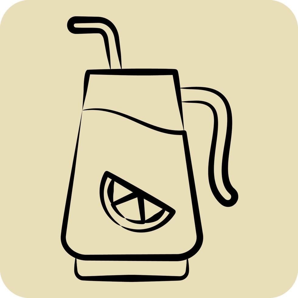 Symbol infundiert Wasser. verbunden zu Cocktails, trinken Symbol. Hand gezeichnet Stil. einfach Design editierbar. einfach Illustration vektor