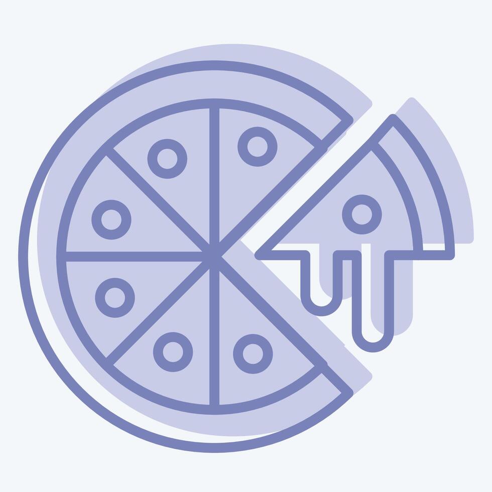 ikon pizza. relaterad till snabb mat symbol. två tona stil. enkel design redigerbar. enkel illustration vektor