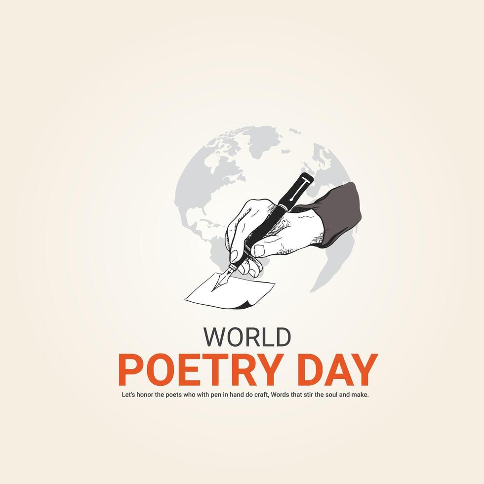 Welt Poesie Tag, kreativ Anzeigen Design. Medien Poster Vektor 3d Illustration