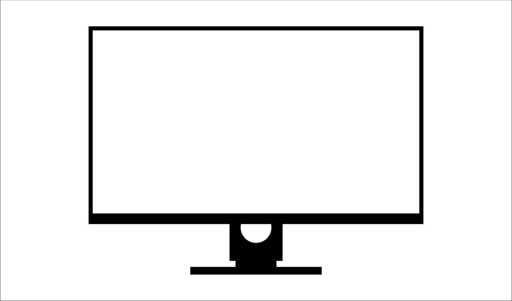 einfach Spielen Monitor Computer Monitor Attrappe, Lehrmodell, Simulation, Computer Monitor Rahmen Symbol vorgestellt auf Weiß Hintergrund. vektor