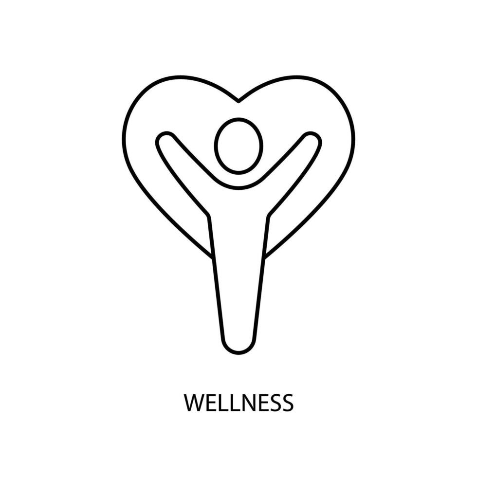 Wellness Konzept Linie Symbol. einfach Element Illustration.Wellness Konzept Gliederung Symbol de unterzeichnen. vektor