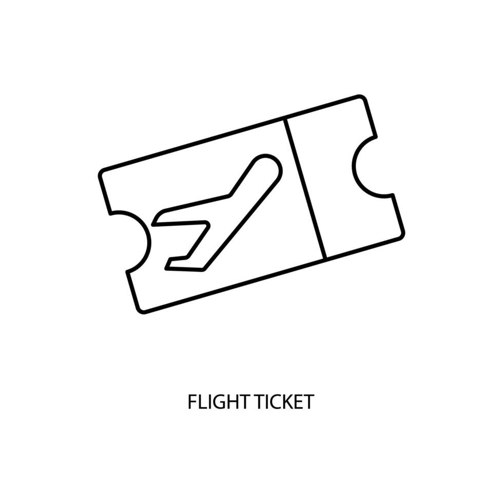 Flug Fahrkarte Konzept Linie Symbol. einfach Element Illustration. Flug Fahrkarte Konzept Gliederung Symbol Design. vektor