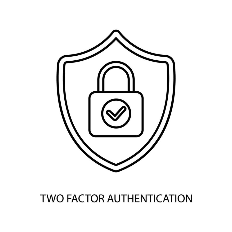 två faktor autentisering begrepp linje ikon. enkel element illustration. två faktor autentisering begrepp översikt symbol design. vektor