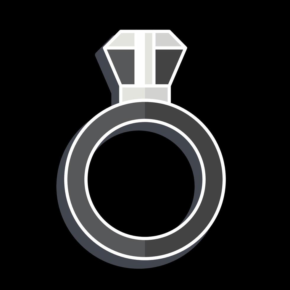 Symbol Diamant Ring. verbunden zu Mode Symbol. glänzend Stil. einfach Design editierbar. einfach Illustration vektor