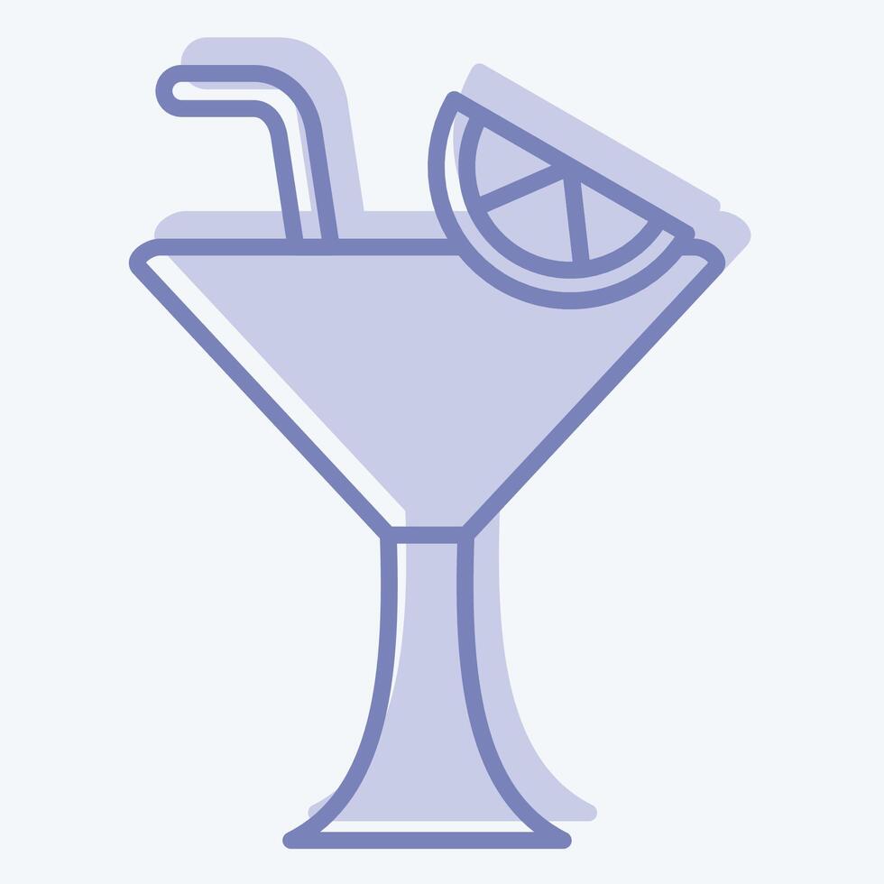 ikon kosmopolitisk. relaterad till cocktails, dryck symbol. två tona stil. enkel design redigerbar. enkel illustration vektor
