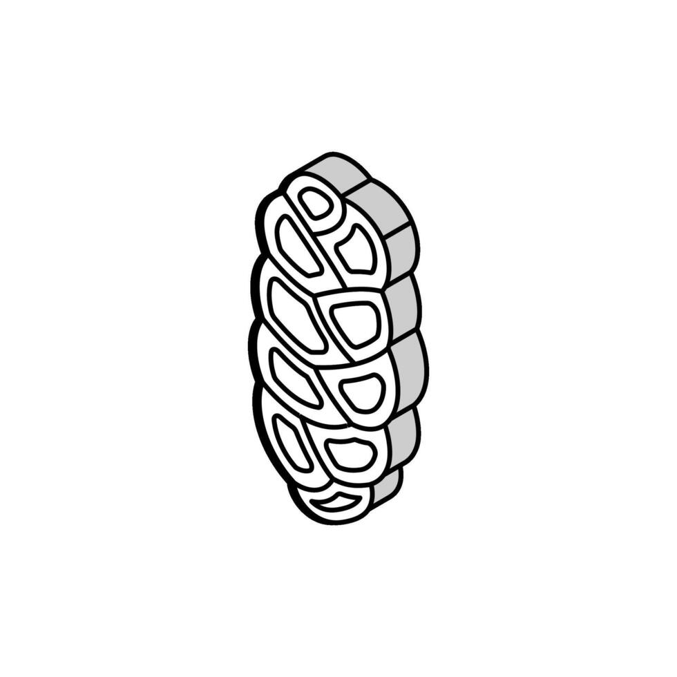 Stritzel Brot jüdisch isometrisch Symbol Vektor Illustration