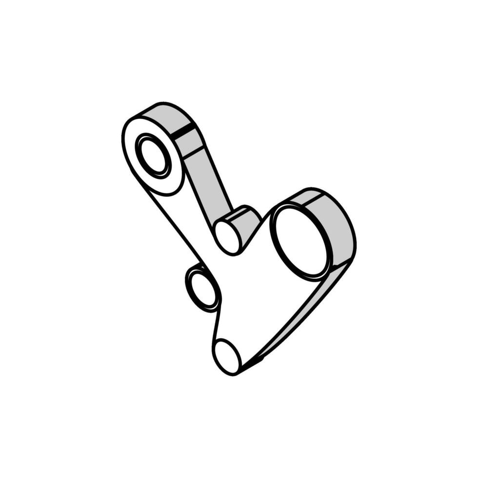 zeitliche Koordinierung Gürtel Auto Mechaniker isometrisch Symbol Vektor Illustration