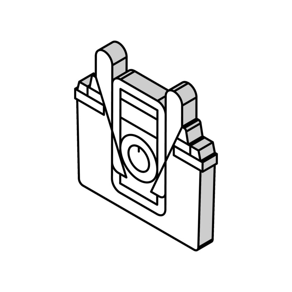 batteri kolla upp bil mekaniker isometrisk ikon vektor illustration