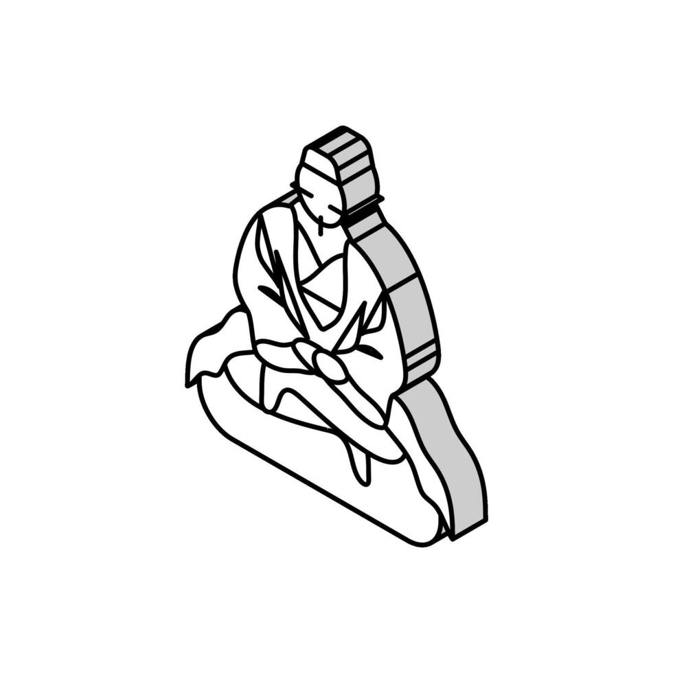 Jade Kaiser Taoismus isometrisch Symbol Vektor Illustration