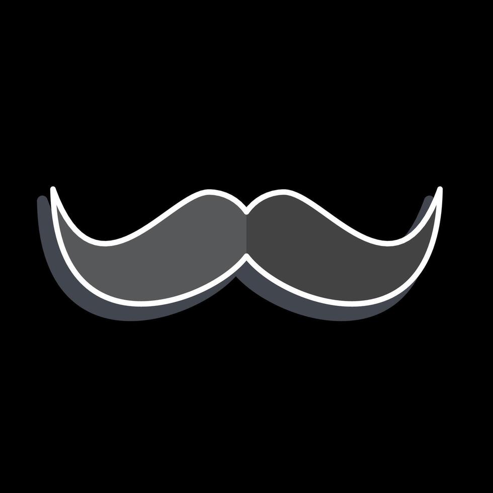 ikon mustasch. relaterad till mode symbol. glansig stil. enkel design redigerbar. enkel illustration vektor