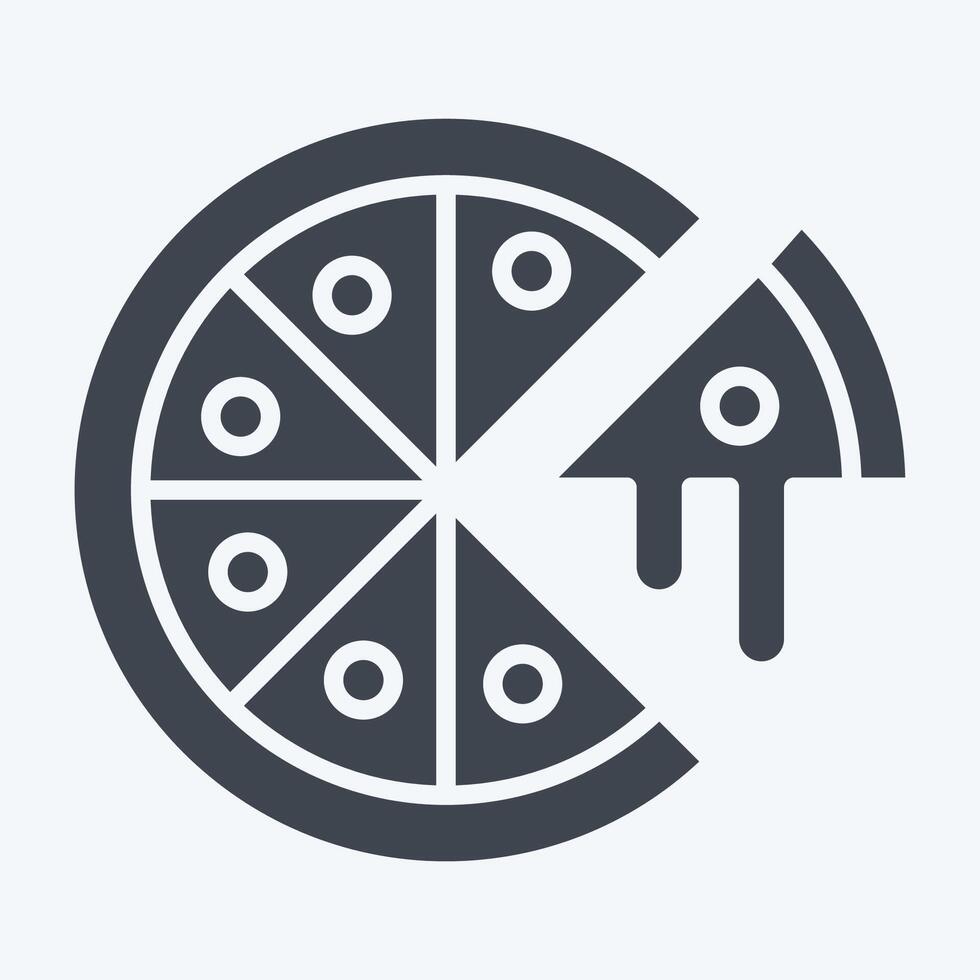 Symbol Pizza. verbunden zu schnell Essen Symbol. Glyphe Stil. einfach Design editierbar. einfach Illustration vektor