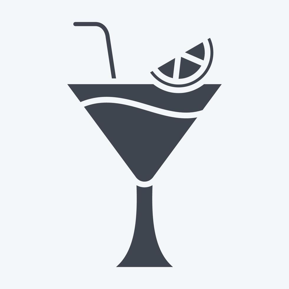 ikon martini. relaterad till cocktails, dryck symbol. glyf stil. enkel design redigerbar. enkel illustration vektor