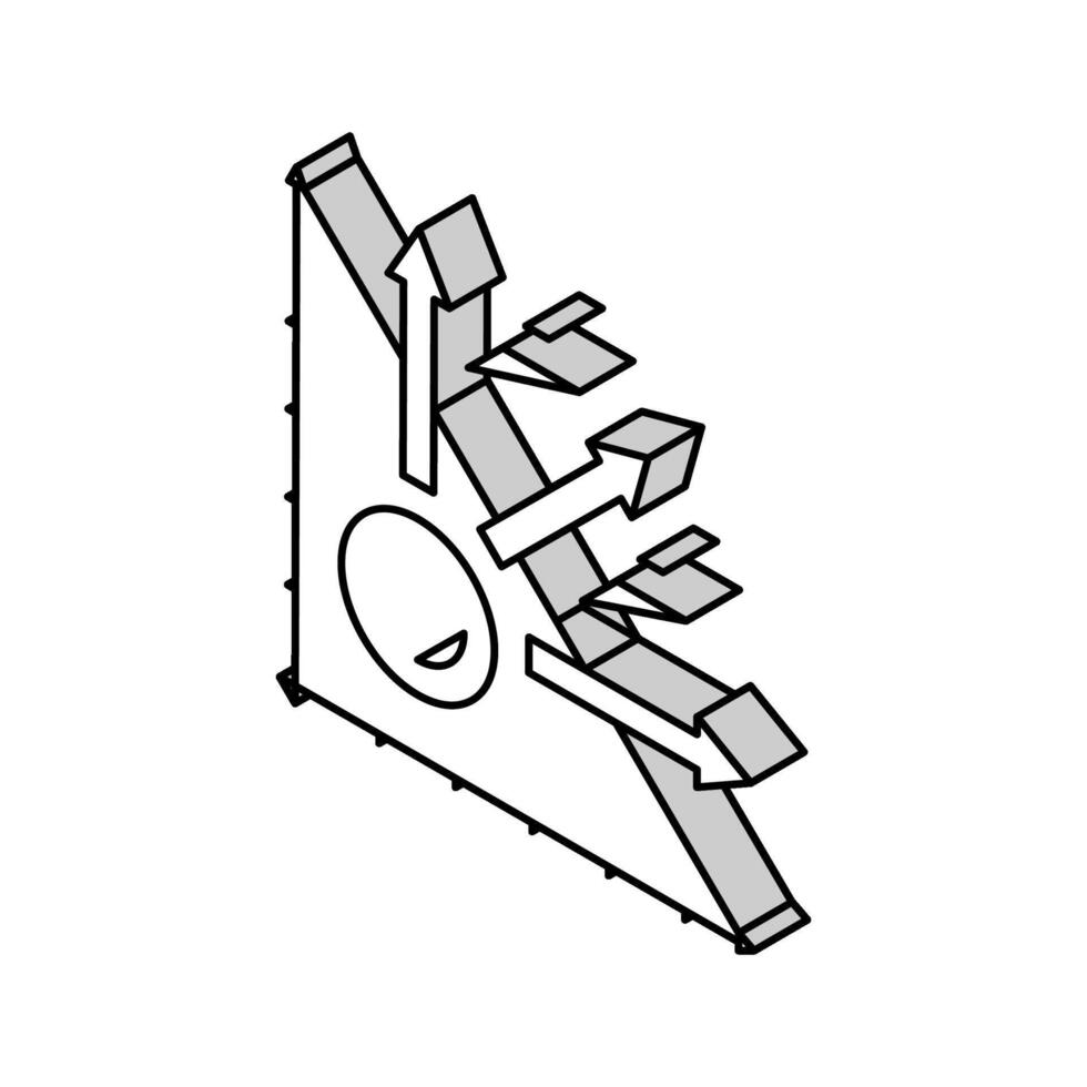 Kinematik Theorie mechanisch Ingenieur isometrisch Symbol Vektor Illustration