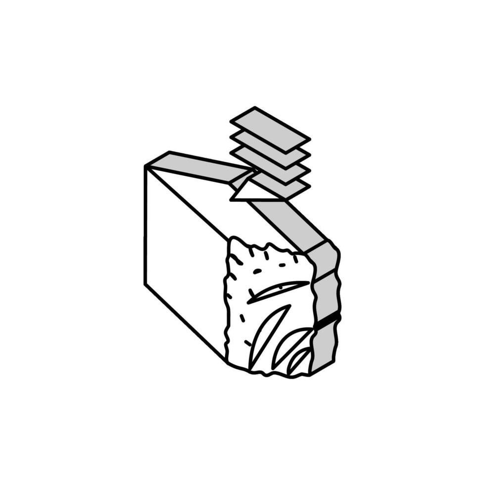 Trötthet material fel material teknik isometrisk ikon vektor illustration