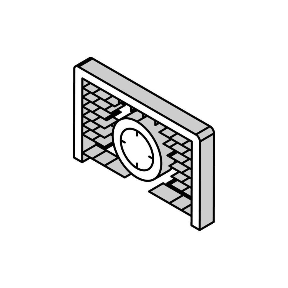 Tor Post Erfolg Herausforderung isometrisch Symbol Vektor Illustration