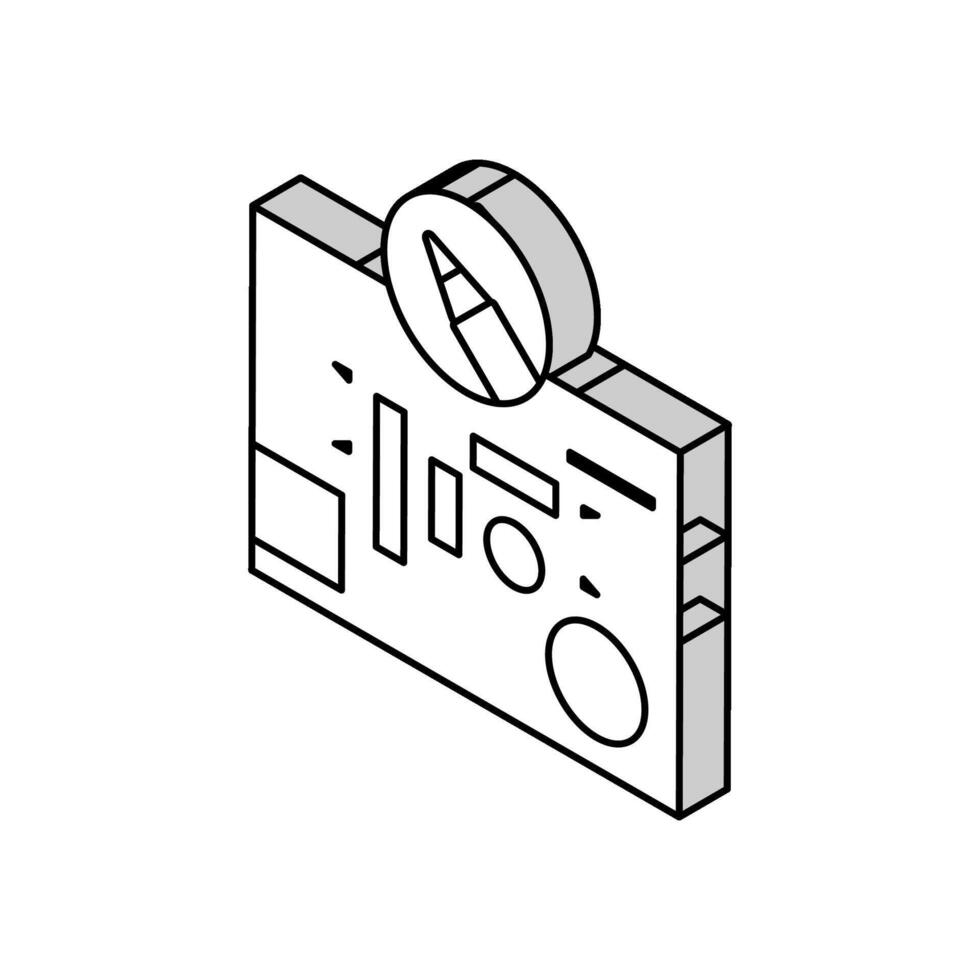gedruckt Schaltkreis Design Elektronik isometrisch Symbol Vektor Illustration