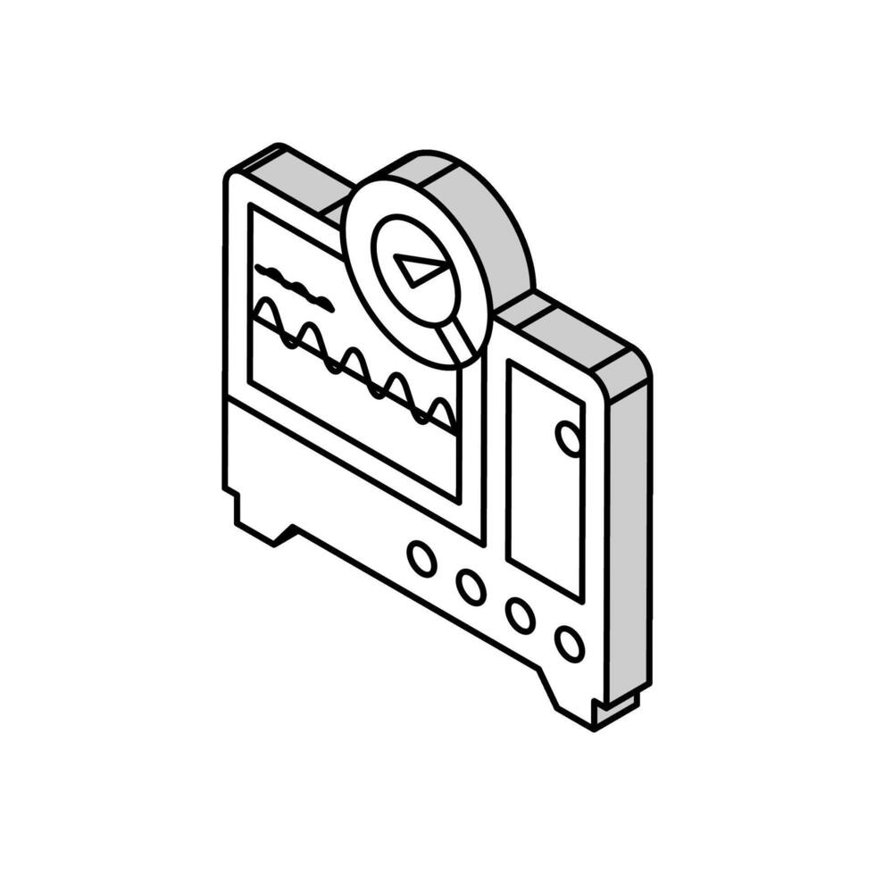 Oszilloskop Analyse Elektronik isometrisch Symbol Vektor Illustration