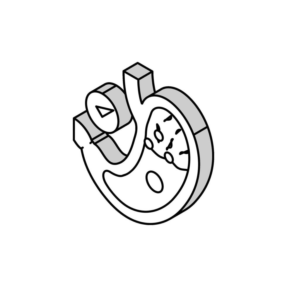 halsbränna lättnad gastroenterolog isometrisk ikon vektor illustration