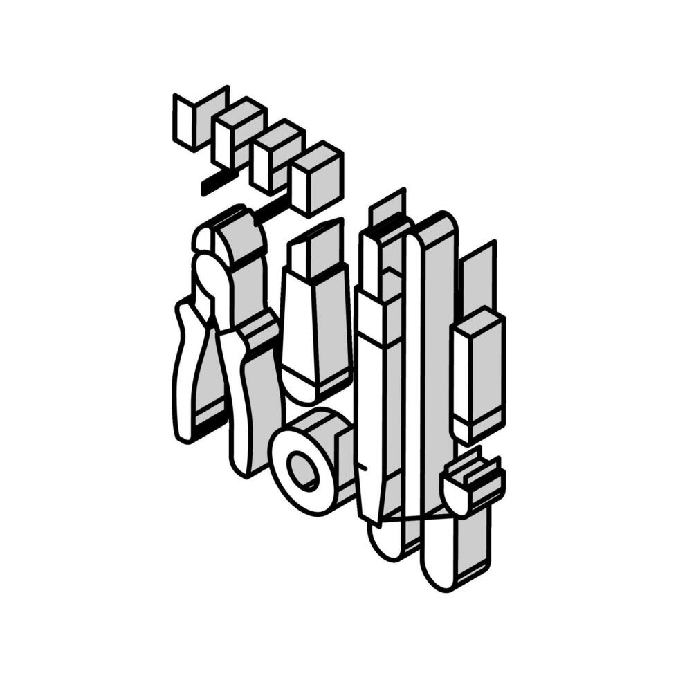 elektronisch Werkzeuge Elektronik isometrisch Symbol Vektor Illustration