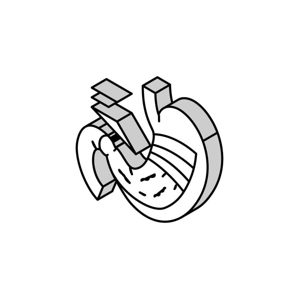 mage anatomi gastroenterolog isometrisk ikon vektor illustration