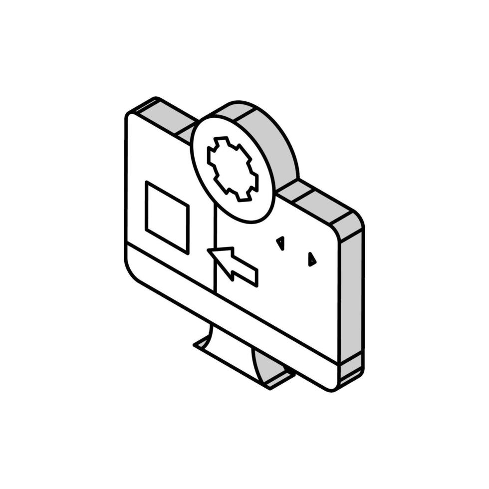Mikrocontroller Programmierung Elektronik isometrisch Symbol Vektor Illustration