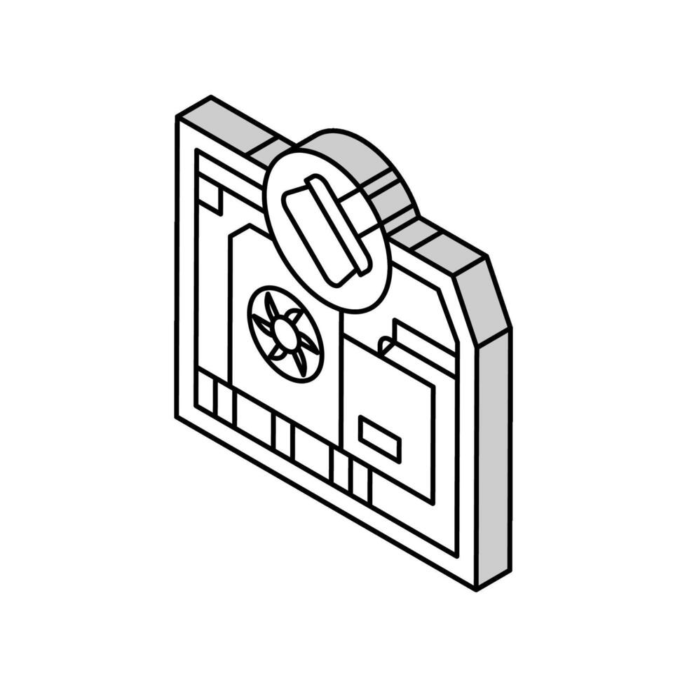 pc Reinigung Reparatur Computer isometrisch Symbol Vektor Illustration