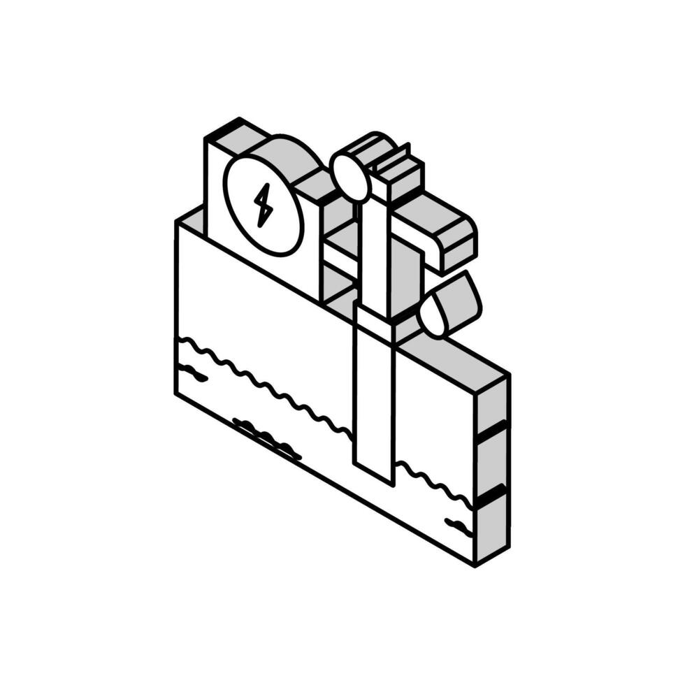 grundvatten provtagning hydrogeolog isometrisk ikon vektor illustration