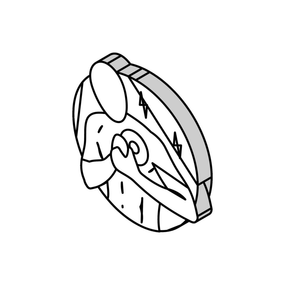 Truhe Schmerzen Herzklopfen Krankheit Symptom isometrisch Symbol Vektor Illustration