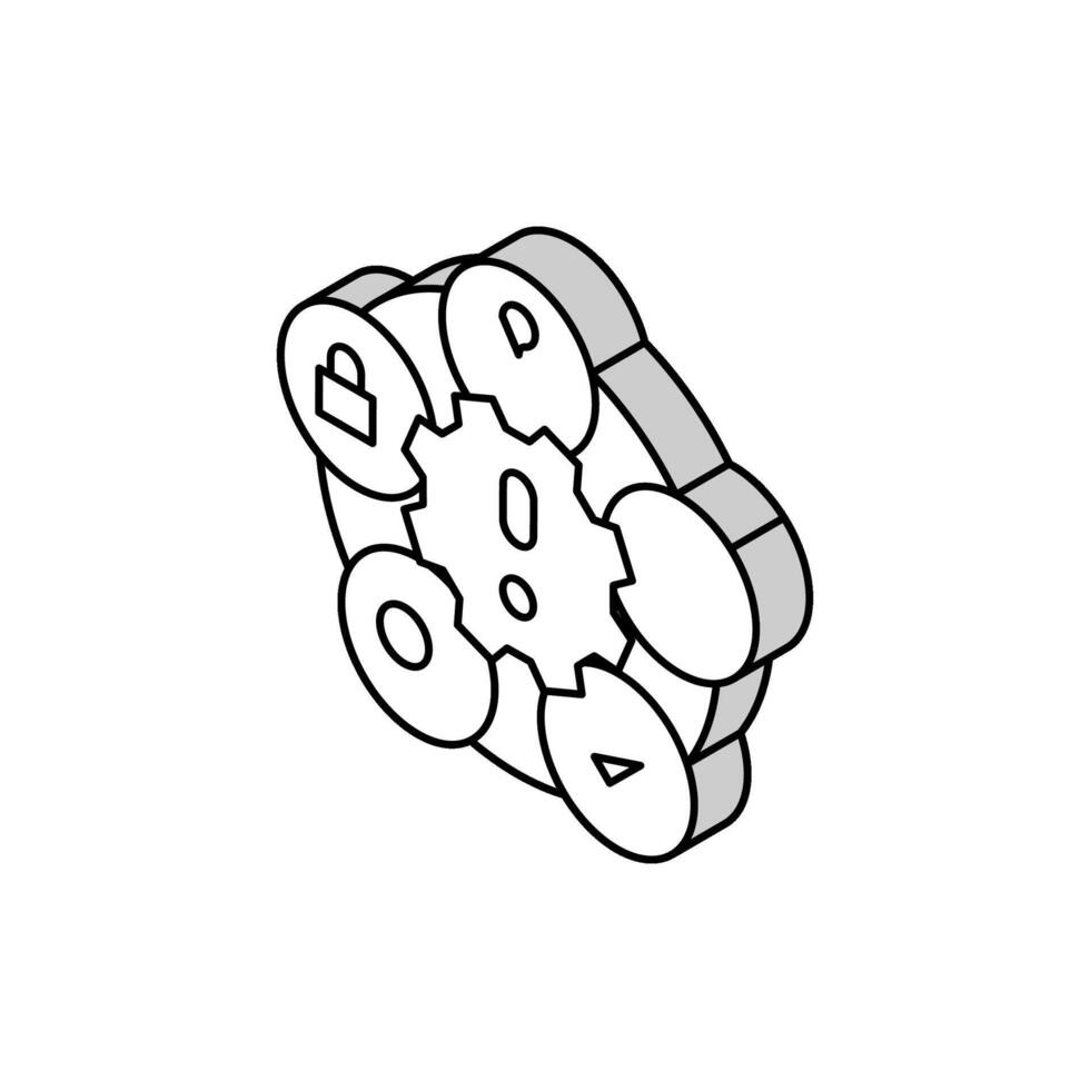 förvaltning risk isometrisk ikon vektor illustration