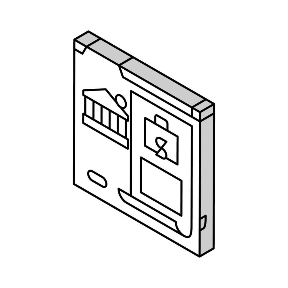 Bank försoning isometrisk ikon vektor illustration