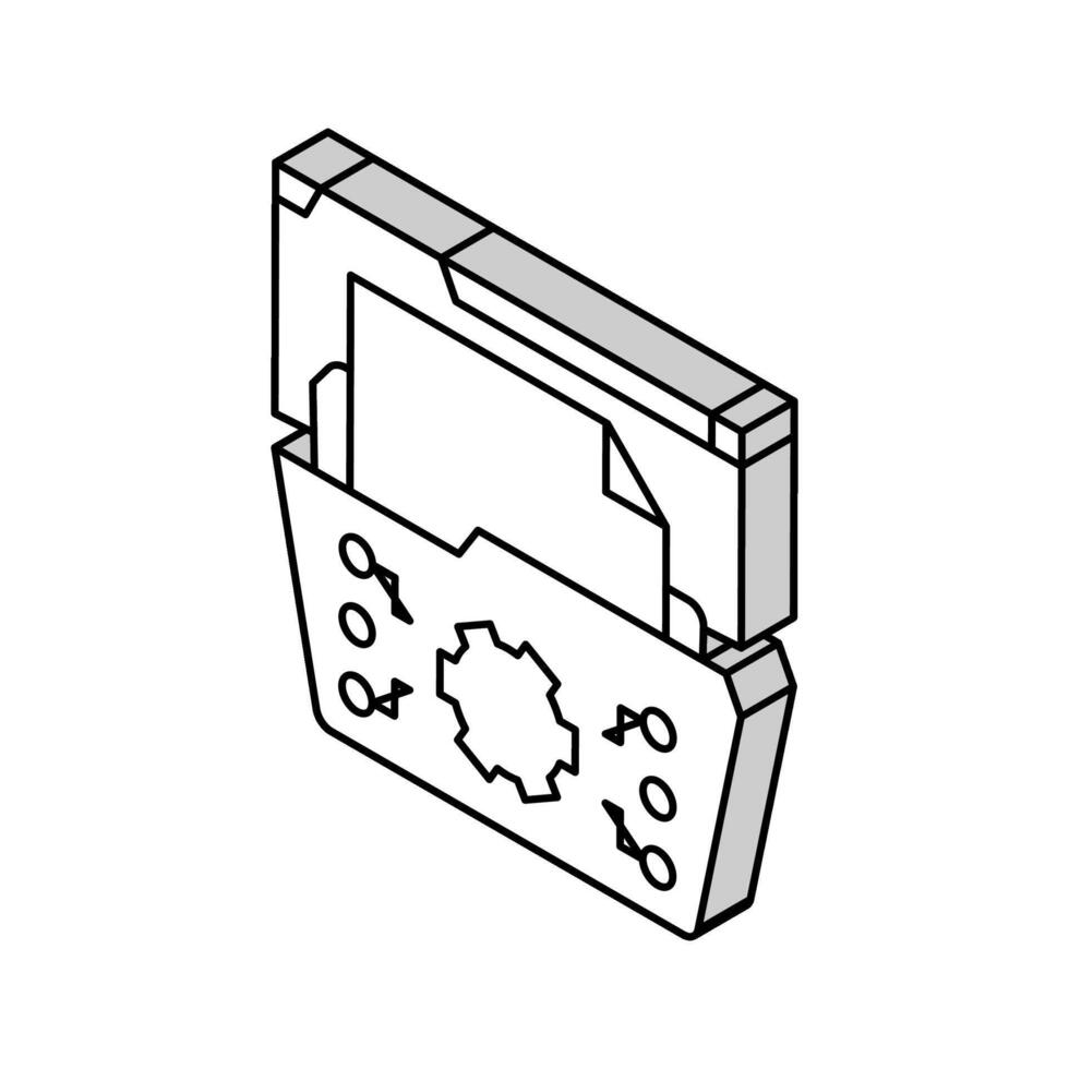 System Dokumentation Analytiker isometrisch Symbol Vektor Illustration