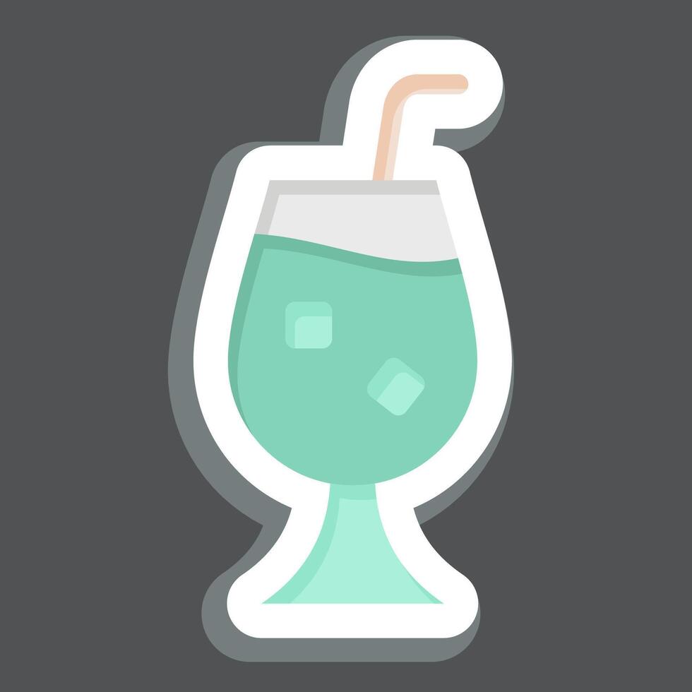 klistermärke qour. relaterad till cocktails, dryck symbol. enkel design redigerbar. enkel illustration vektor