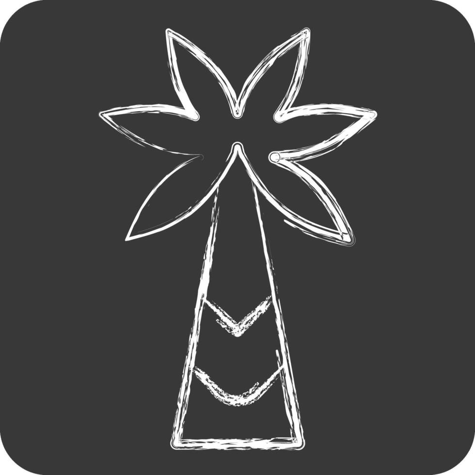 ikon handflatan träd. relaterad till kenya symbol. krita stil. enkel design redigerbar. enkel illustration vektor