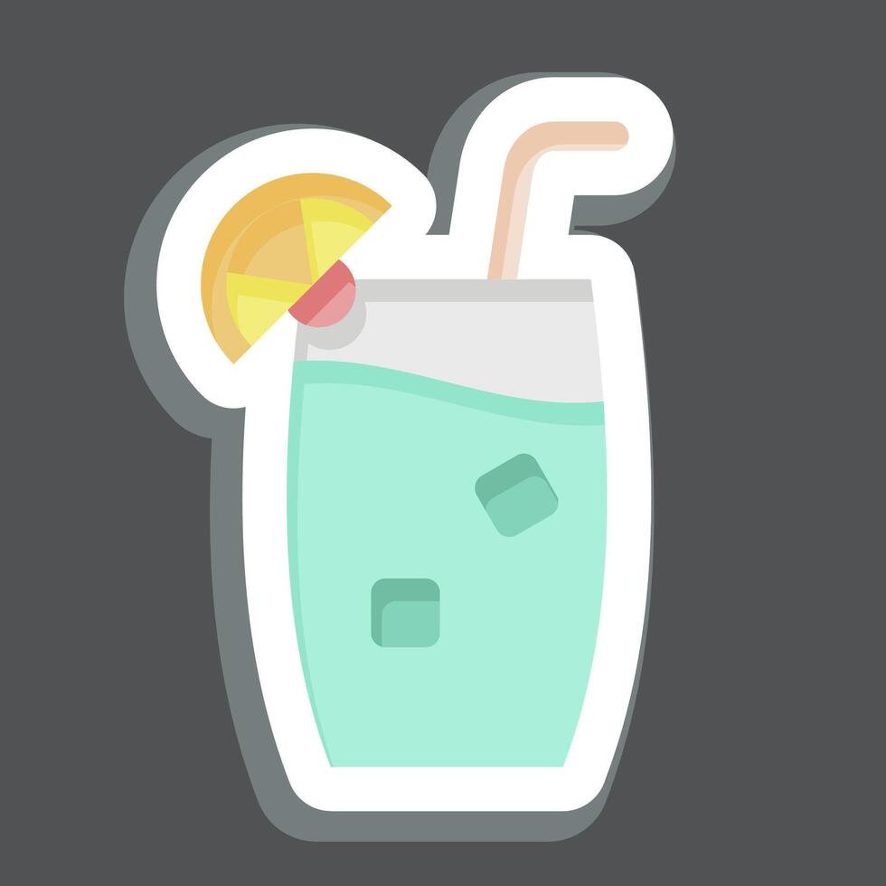klistermärke tom collins. relaterad till cocktails, dryck symbol. enkel design redigerbar. enkel illustration vektor