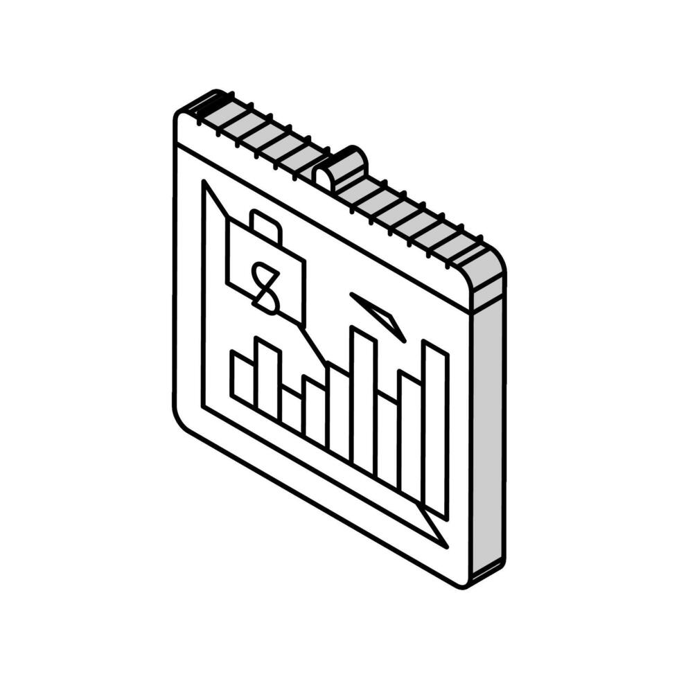 finanziell Planung isometrisch Symbol Vektor Illustration