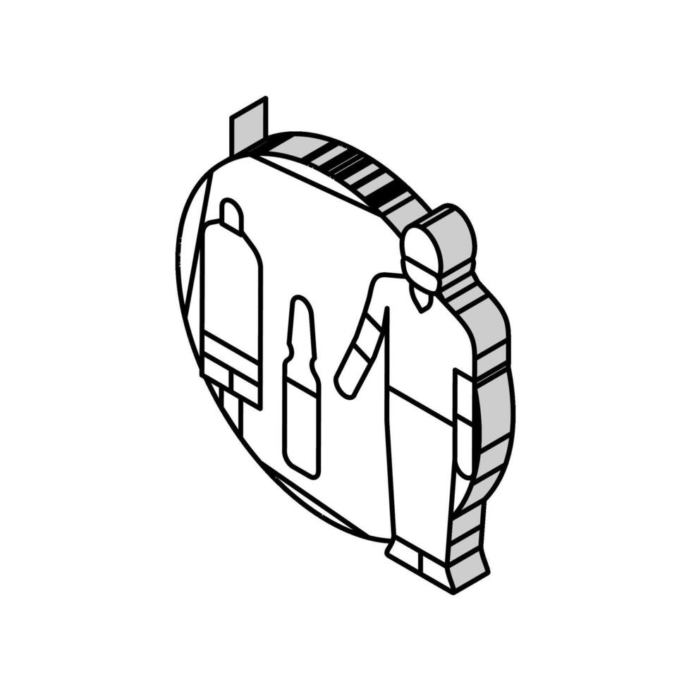 Anästhesie Techniker isometrisch Symbol Vektor Illustration