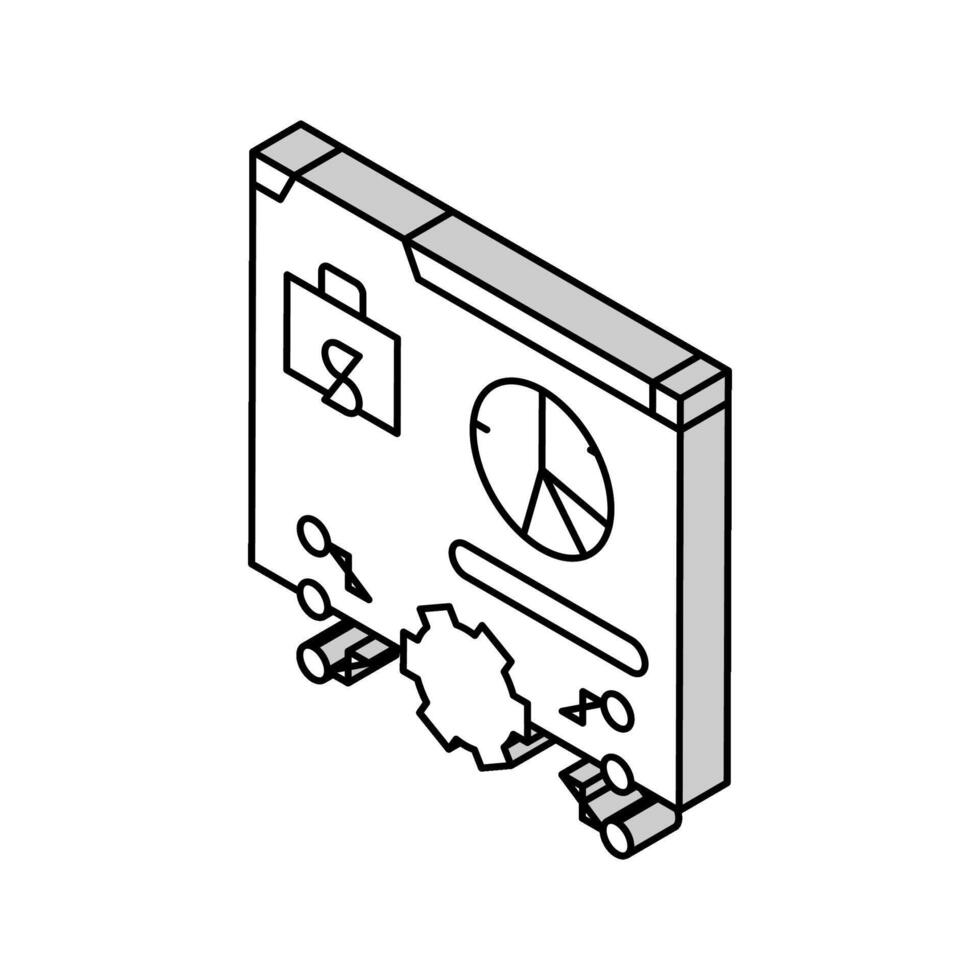 Buchhaltung Software isometrisch Symbol Vektor Illustration