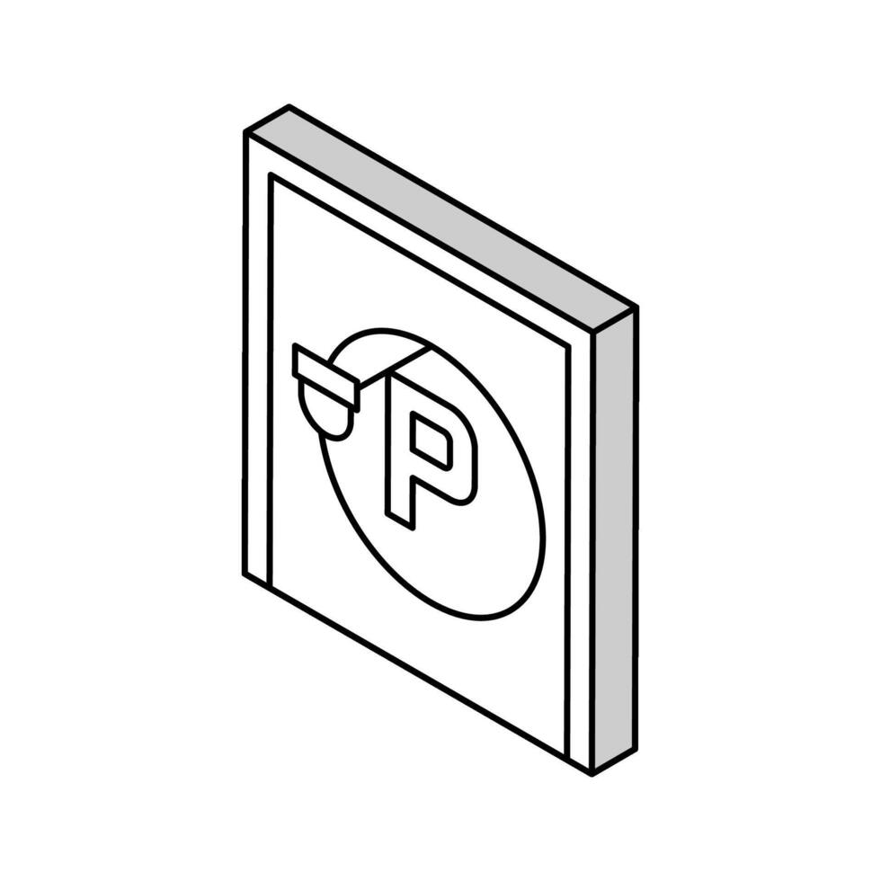 ev parkering elektrisk isometrisk ikon vektor illustration